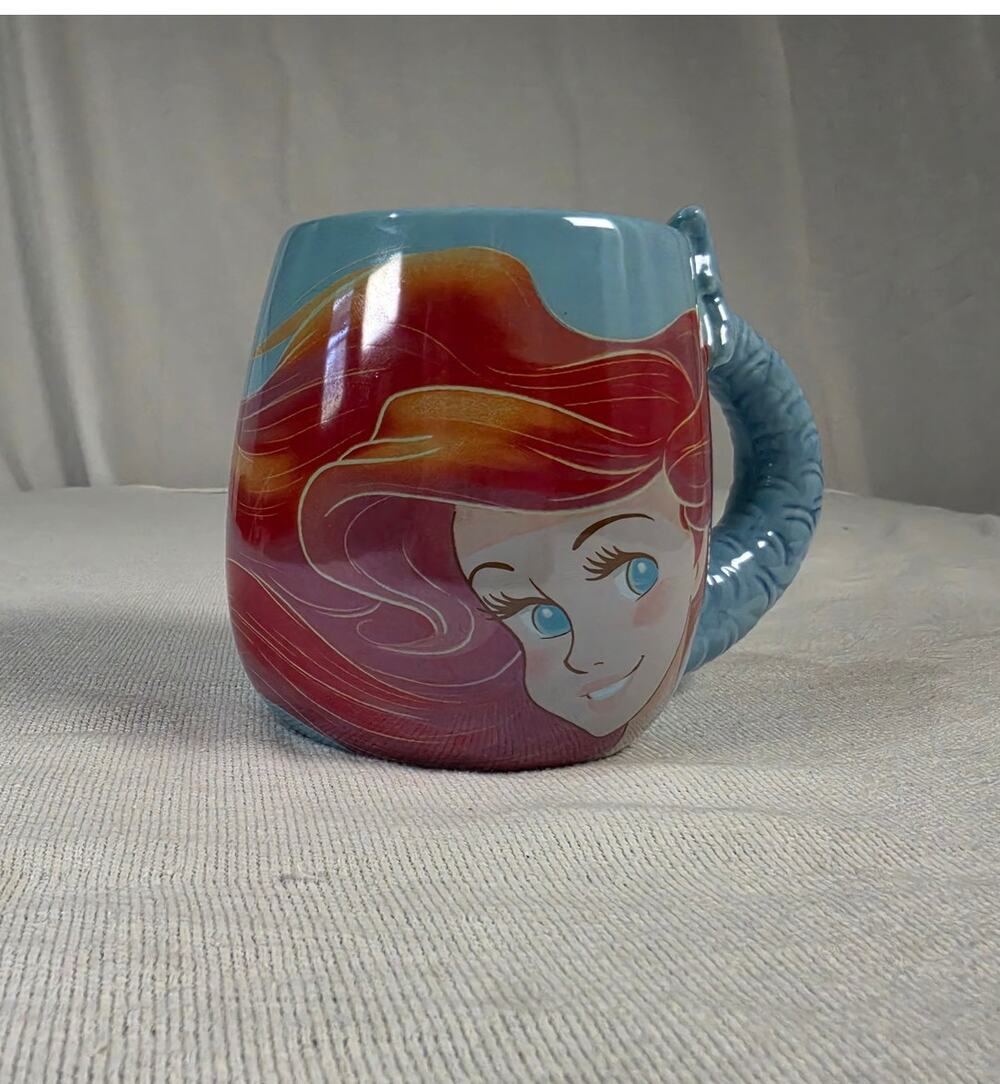 Zrike Disney Princess Ariel Mug Sculpted Tail Handle